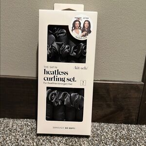 Kitsch Satin Heatless Curling Set - Charcoal Gray